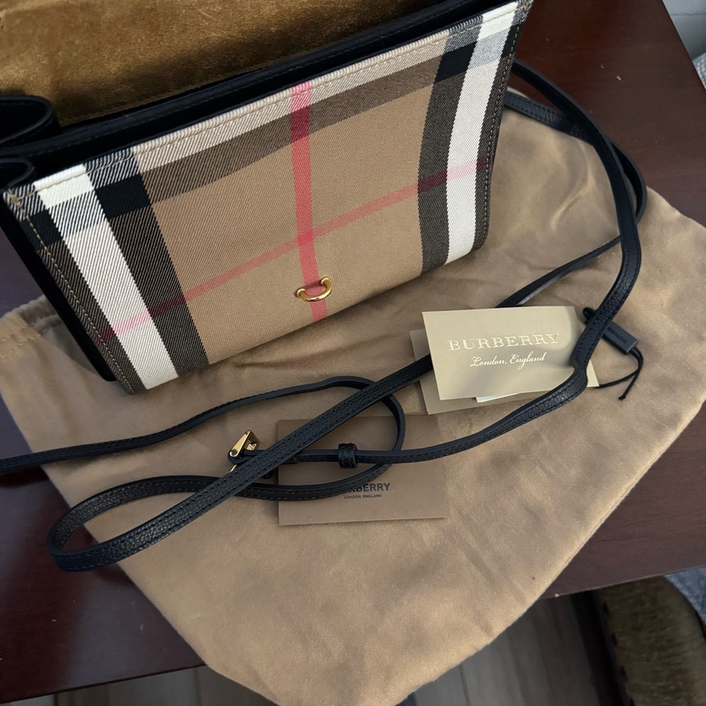 Burberry Macken House Check Leather Derby Bag Small - Picture 11 of 11